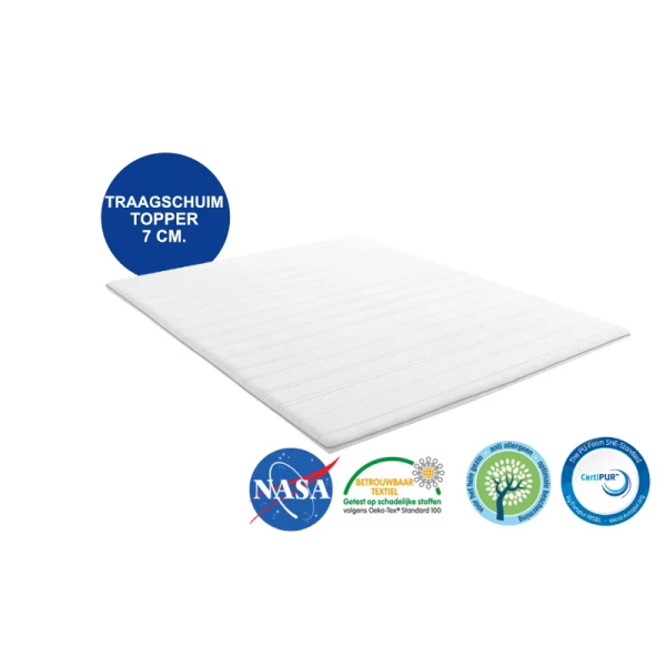 Topdekmatras Nasa Traagschuim 7 cm